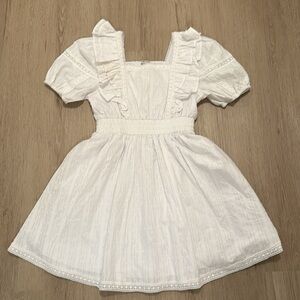 Habitual White Square Neck Mini Sundress with ruffle puff sleeves